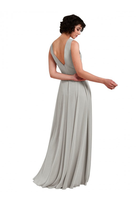 Fornecedor de Sem Mangas Decote V Linha A Chiffon Vestidos de Madrinha / Vestidos Formais