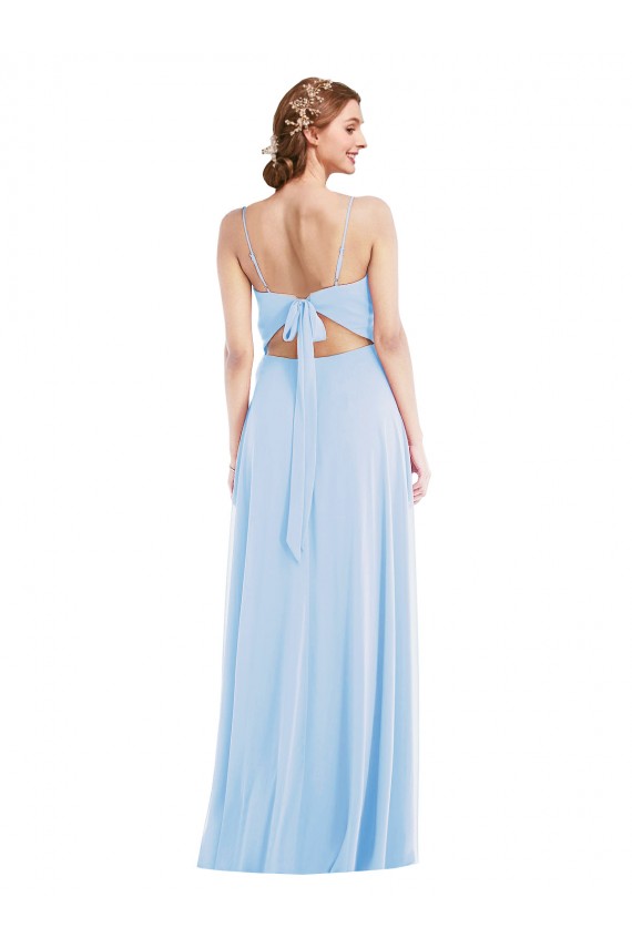 Fornecedor de Sem Mangas Alças finas Linha A Chiffon Vestidos de Madrinha / Vestidos de Noite