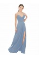 Fornecedor de Abrir de volta Sem Mangas Alças finas Linha A Chiffon & Renda Vestidos de Madrinha