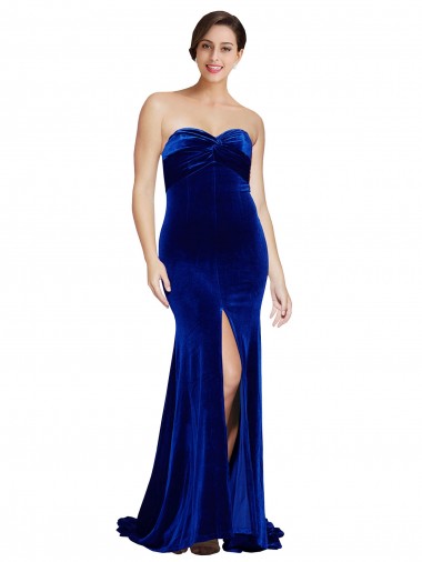Fornecedor de Lombar Sem Mangas Amor Sereia Veludo Elástico Vestidos de Madrinha / Vestidos de Noite / Vestidos de Festa