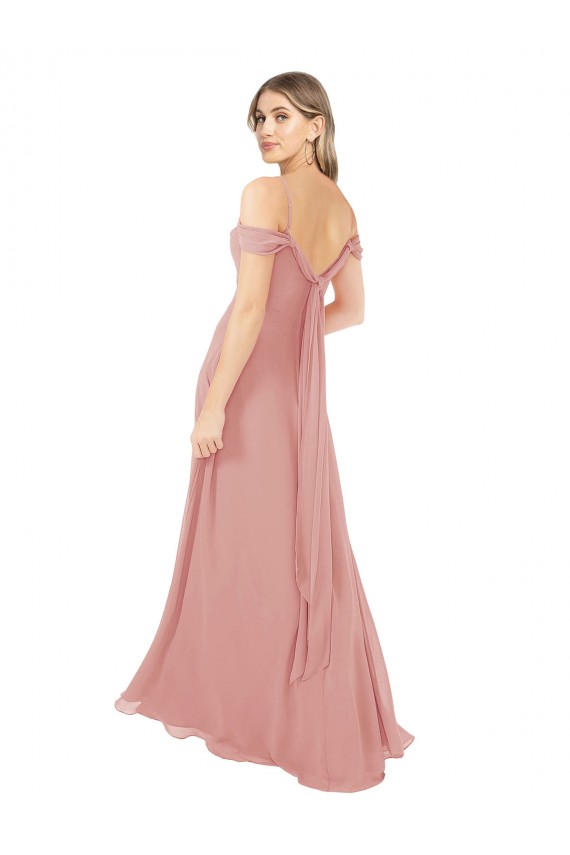 Fornecedor de Sem Mangas Fora do Ombro Linha A Chiffon Bliss Vestidos de Madrinha