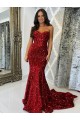 Fornecedor de  Sem Mangas Amor Bainha Lantejoulas Veludo Borgonha Vestidos de Festa