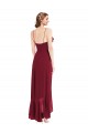 Fornecedor de Lombar Sem Mangas Alças finas Linha A Chiffon Alto Baixo, Vestidos de Madrinha