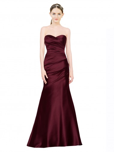 Fornecedor de Lombar Sem Mangas Amor Sereia Cetim Vestidos de Madrinha / Vestidos de Noite / Vestidos de Festa