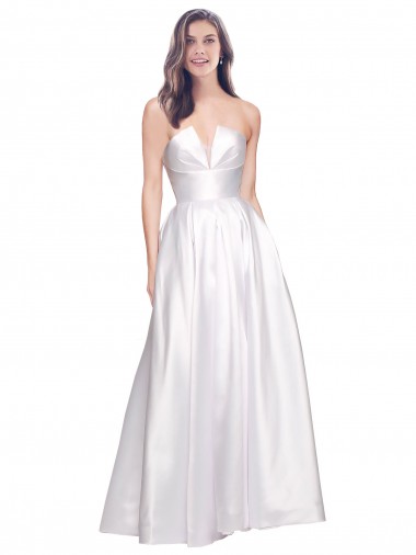 Fornecedor de Lombar Sem Mangas Sem alças Linha A Cetim Elástico Vestidos de Madrinha / Vestidos de Noite / Vestidos de Festa