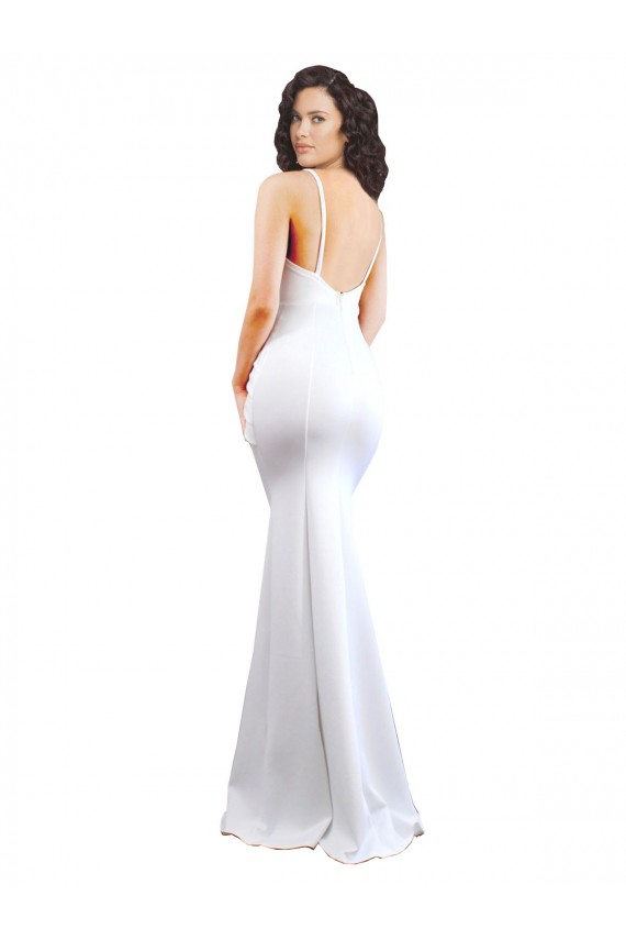 Fornecedor de Lombar Sem Mangas Alças finas Sereia Crepe Esticado Vestidos de Madrinha / Vestidos de Noite / Vestidos de Festa