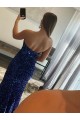 Fornecedor de Sem Mangas Sem alças Bainha Lantejoulas Veludo Longo Vestidos de Festa