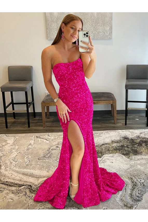 Fornecedor de Sem Mangas Sem alças Bainha Lantejoulas Veludo Longo Vestidos de Festa