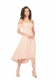 Fornecedor de Lombar Ombro Frio Decote Quadrado Linha A Chiffon Vestidos de Madrinha