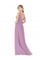 Fornecedor de Sem Mangas Decote V Linha A Chiffon Lavanda Escura Vestidos de Madrinha