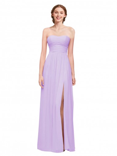 Fornecedor de Sem Mangas Amor Linha A Chiffon Lilás Vestidos de Madrinha