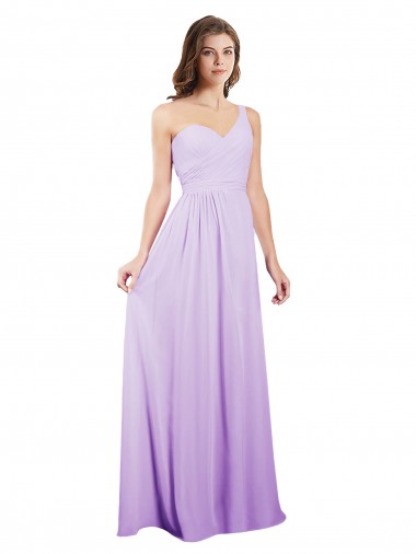 Fornecedor de Sem Mangas Um Ombro Linha A Chiffon Vestidos de Festa / Vestidos de Madrinha