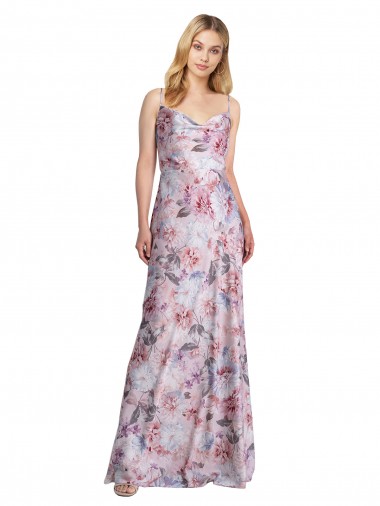 Fornecedor de Sem Mangas Decote Capuz Linha A Cetim Elástico & Floral Vestidos de Madrinha / Vestidos de Noite
