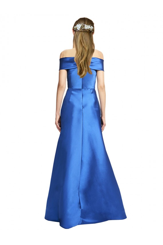 Fornecedor de Sem Mangas Fora do Ombro Linha A Cetim Longo Vestidos de Madrinha / Vestidos de Noite / Vestidos de Festa