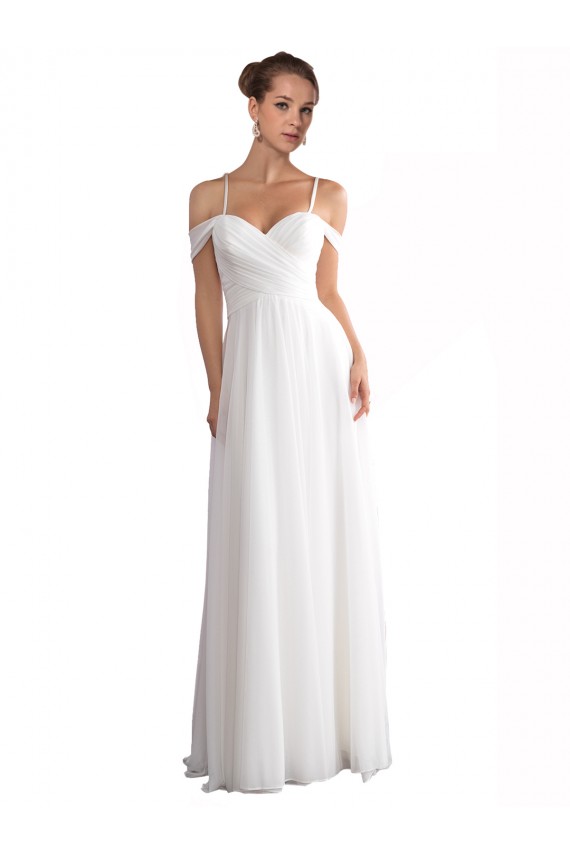 Fornecedor de Sem Mangas Fora do Ombro Linha A Chiffon Vestidos de Noiva