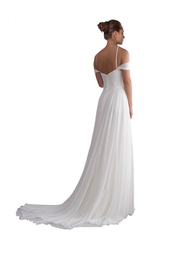 Fornecedor de Sem Mangas Fora do Ombro Linha A Chiffon Vestidos de Noiva