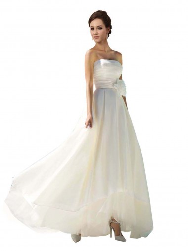 Fornecedor de Sem Mangas Sem alças Linha A Chiffon Vestidos de Noiva