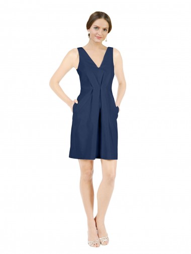 Fornecedor de Abrir de volta Sem Mangas Decote V Linha A Cetim Vestidos de Madrinha / Vestidos de Cocktail / Vestidos de Homecoming