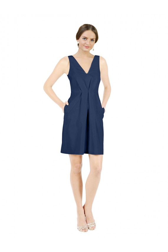 Fornecedor de Abrir de volta Sem Mangas Decote V Linha A Cetim Vestidos de Madrinha / Vestidos de Cocktail / Vestidos de Homecoming
