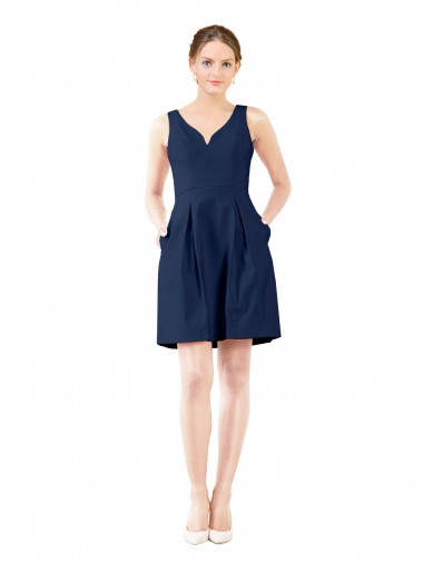 Fornecedor de Sem Mangas Decote V Linha A Cetim Vestidos de Madrinha / Vestidos de Cocktail / Vestidos de Homecoming