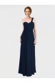 Fornecedor de Lombar Sem Mangas Um Ombro Linha A Chiffon Vestido de Madrinha / Vestido de Baile