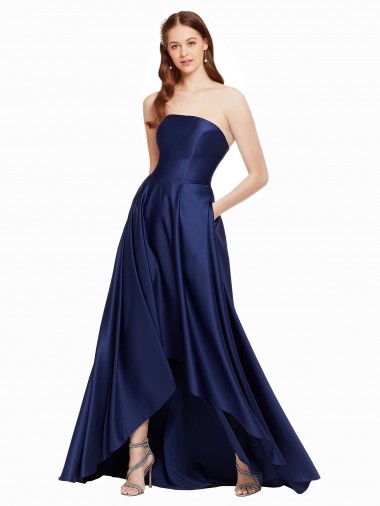 Fornecedor de Lombar Sem Mangas Sem alças Linha A Cetim Vestidos de Madrinha / Vestidos de Noite / Vestidos de Festa
