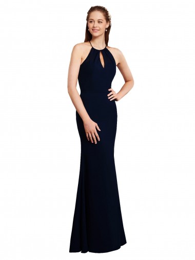 Fornecedor de Abrir de volta Sem Mangas Cabeçada Sereia Chiffon Longo Vestidos de Madrinha