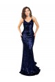 Fornecedor de Lombar Sem Mangas Decote V Sereia Lantejoulas Longo Vestidos de Madrinha / Vestidos de Noite / Vestidos de Festa