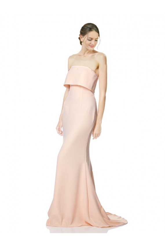 Fornecedor de Sem Mangas Sem alças Sereia Crepe Esticado Vestidos de Madrinha / Vestidos de Noite / Vestidos de Festa