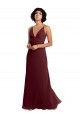 Fornecedor de Costas em V Sem Mangas Decote V Linha A Chiffon Ouro Borgonha Vestidos de Madrinha