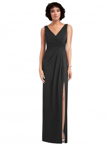 Fornecedor de Costas em V Sem Mangas Decote V Bainha Spandex Vestidos de Madrinha / Vestidos de Noite / Vestidos de Festa