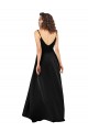 Fornecedor de Lombar Sem Mangas Decote V Linha A Cetim Sedoso Longo Vestidos de Madrinha / Vestidos de Noite / Vestidos de Festa