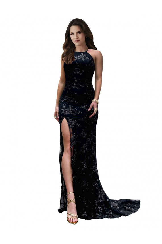 Fornecedor de Abrir de volta Sem Mangas Decote Alto Sereia Renda Vestidos de Madrinha / Vestidos de Noite / Vestidos de Festa