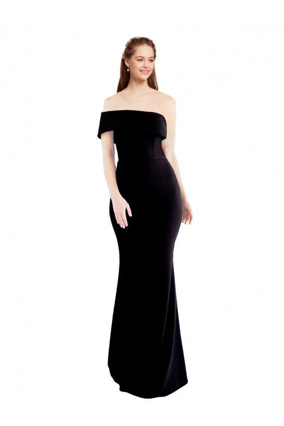 Fornecedor de Buraco da fechadura Sem Mangas Um Ombro Sereia Crepe Esticado Vestidos de Madrinha / Vestidos de Noite / Vestidos de Festa