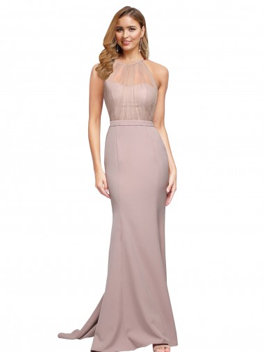 Fornecedor de Sem Mangas Amor Bainha Crepe Esticado Vestidos de Madrinha / Vestidos de Noite / Vestidos de Festa