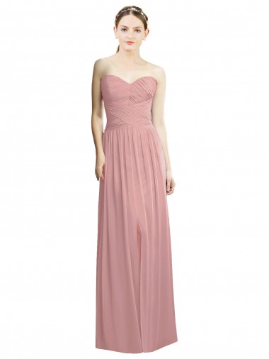 Fornecedor de Sem Mangas Amor Linha A Chiffon Vestidos de Madrinha / Vestidos de Noite