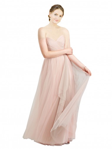 Fornecedor de Sem Mangas Amor Linha A Tule Rosa Vestidos de Madrinha