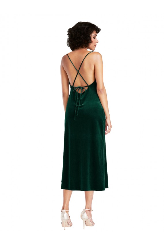 Fornecedor de Abrir de volta Sem Mangas Decote Capuz Bainha Veludo Elástico Vestidos de Madrinha / Vestidos de Noite / Vestidos de Festa