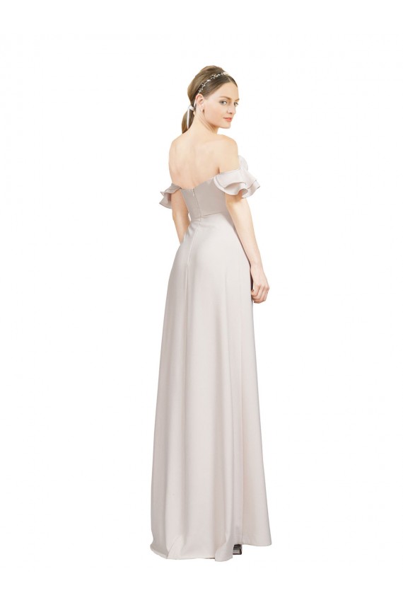 Fornecedor de Sem Mangas Fora do Ombro Linha A Crepe Esticado Vestidos de Madrinha / Vestidos de Noite