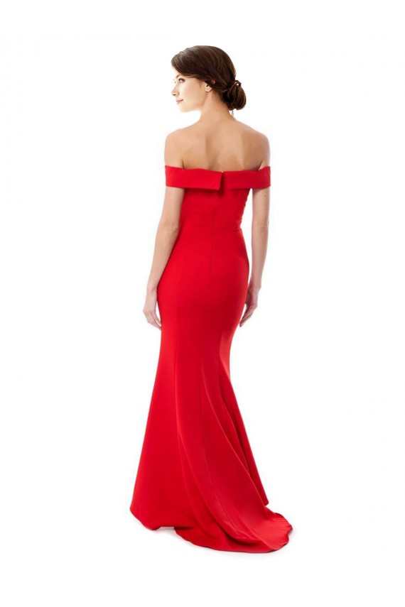 Fornecedor de Sem Mangas Fora do Ombro Sereia Crepe Esticado Vestidos de Madrinha / Vestidos de Festa